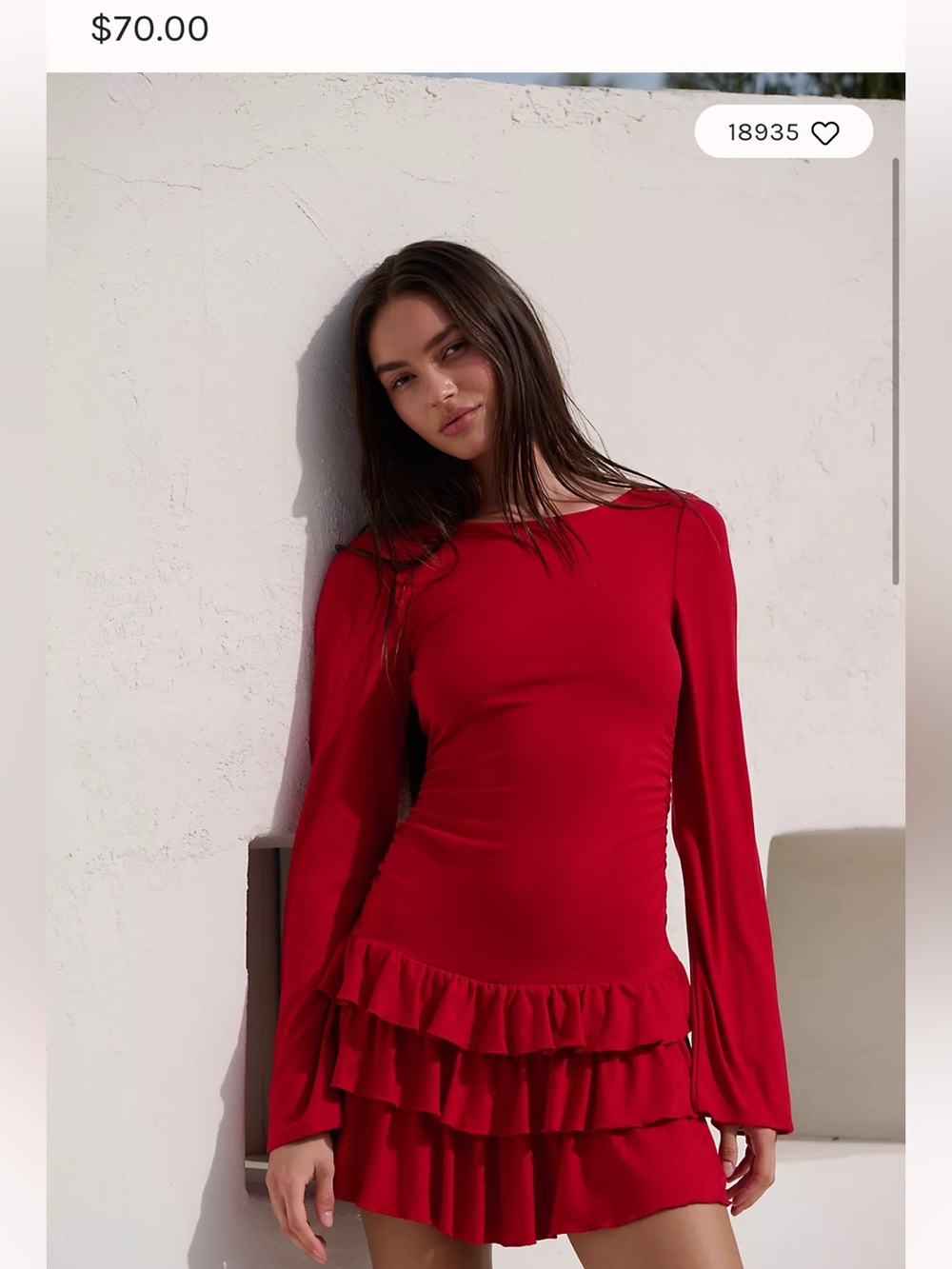 Free People Good Feels Ruffle Long Sleeve Dress